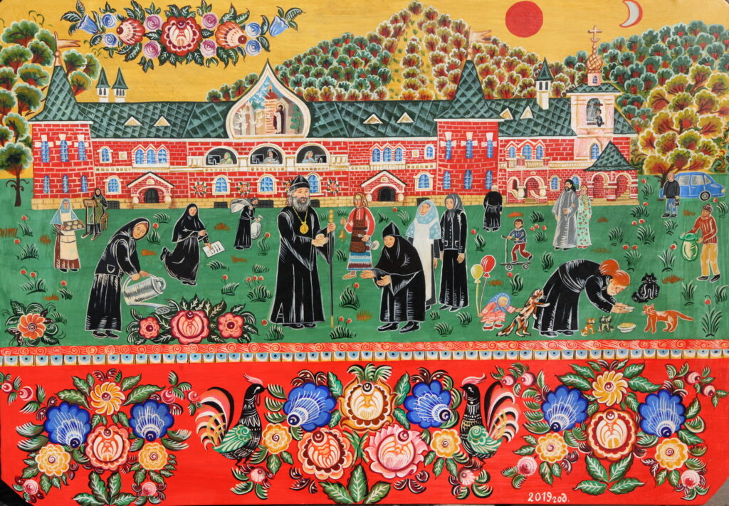 3. Изображение Духовно-просветительского центра, выполненное сестрами монашеской обители в стиле городецкой росписи